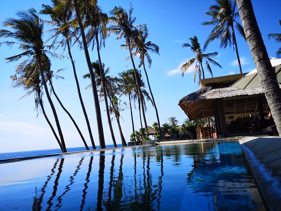 Bali Dive Resort in Tulamben with pool and scuba diving.