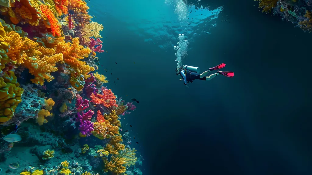 diver sea surrounded by wild nature - Bali Dive Resort