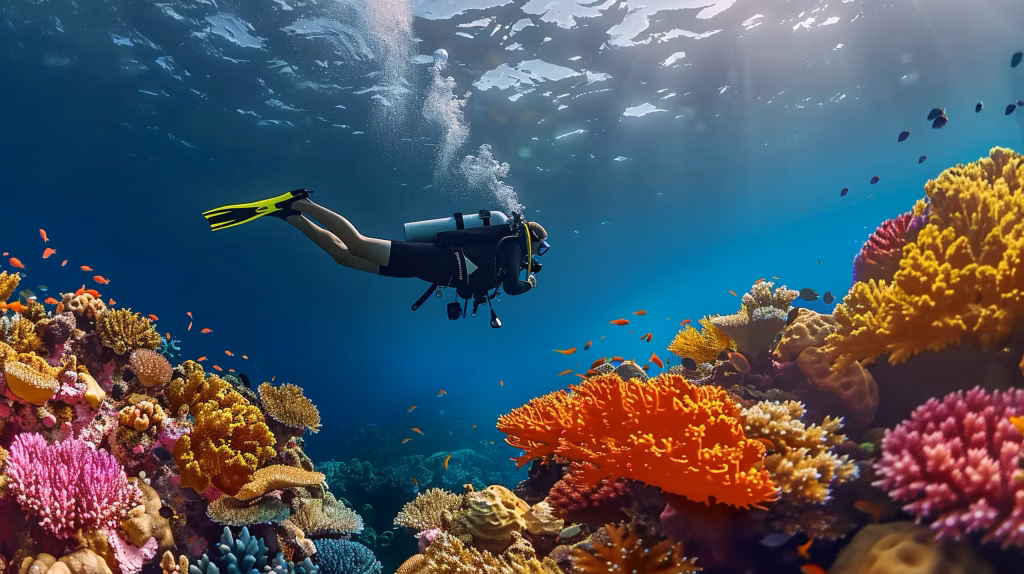 colorful marine life underwater - diving in Bali