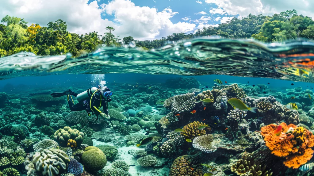 diver sea surrounded by wild nature - Bali Dive Resort