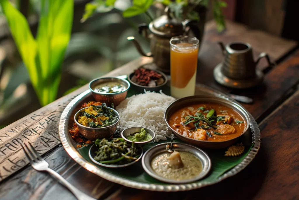 plate with food near cup drink tea pot