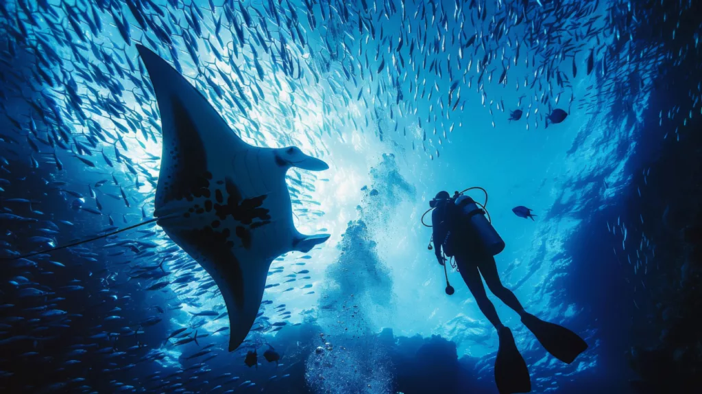 Bali Scuba Diving : Manta Ray at Nusa Penida Dive Sites