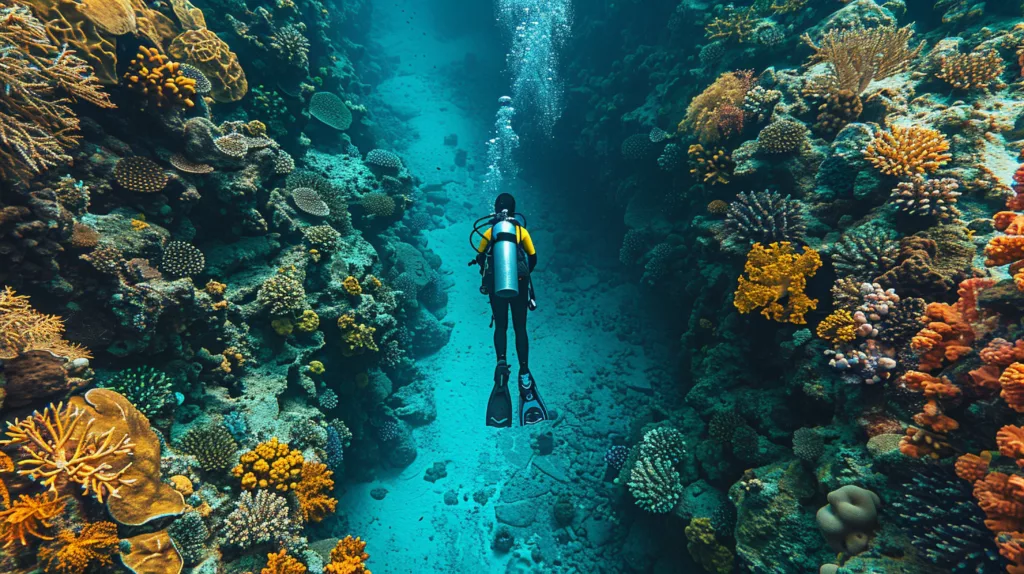 diving course - beautiful underwater with colorful coral - dive sites