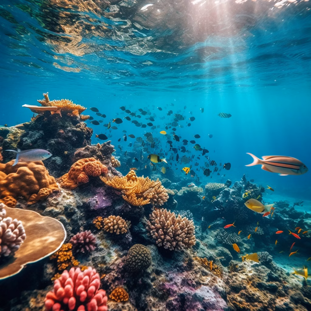 there are many different types of fish swimming in the ocean - scuba diving