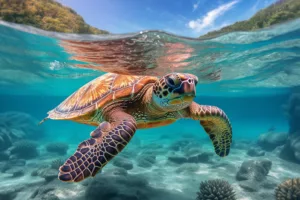 turtles swimming ocean - Bali Dive Resort
