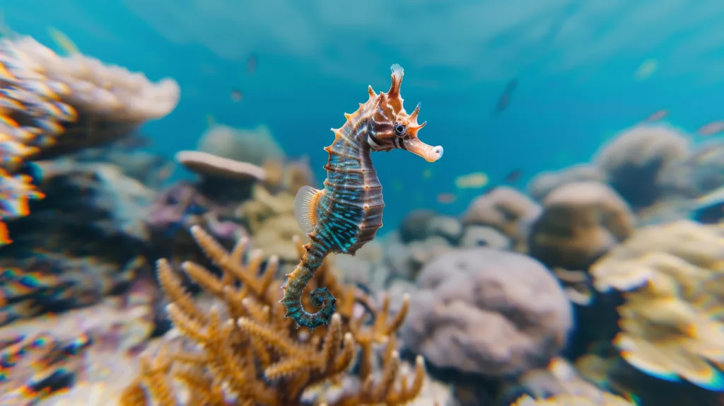 wild seahorse animal oceanic underwater environment - dive sites