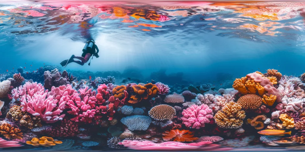 scuba diving in the very pretty colorful dive sites