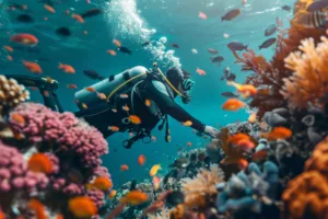 scuba diving in the very pretty colorful dive sites