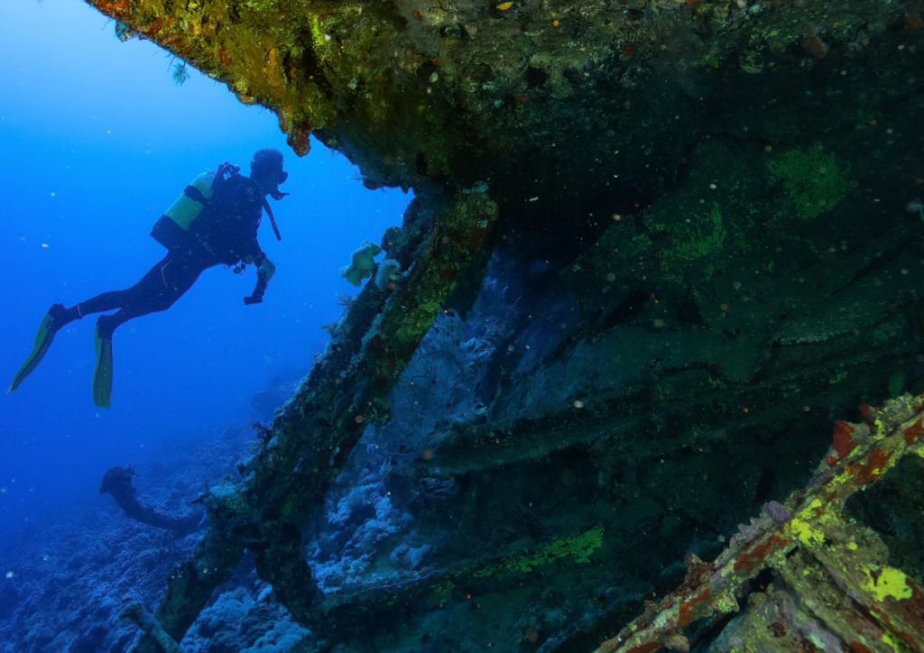 Diving to Boga Wreck and see a beautifull wreck