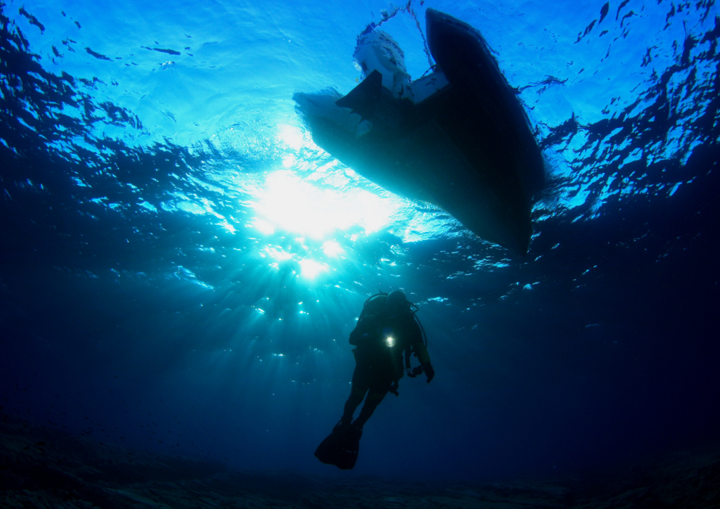 Local Divers Diving into Ocean With Bali Diving Courses